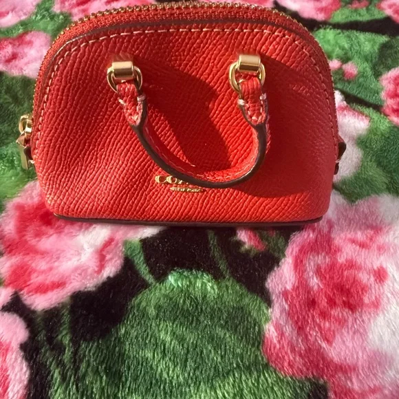 Coach Vibrant Red Mini Bag with Gold Accents - Picture 4 of 4